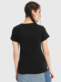 Women's Solid Regular T-shirt Combo (Black White)-thumb1