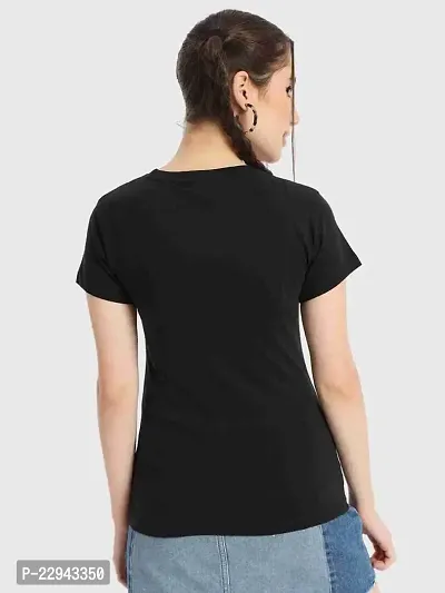 Women's Solid Regular T-shirt Combo (Black White)-thumb2