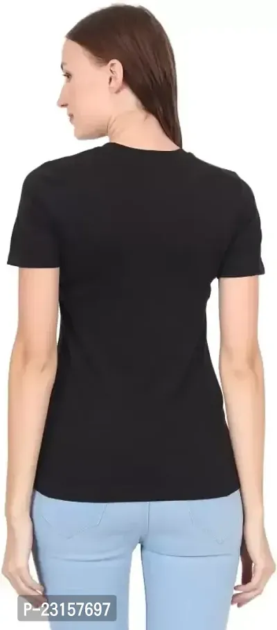 Women's Chutki Printed Regular T-Shirt (Black)-thumb2