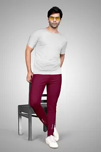 Mens Solid Regular Fit Polyster Fabric Casual Track pant-thumb2
