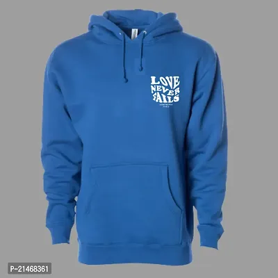 Garg  Associates  Men Full Sleeve Love Never Fail Printed Hooded Sweatshirt (Teal)-thumb3