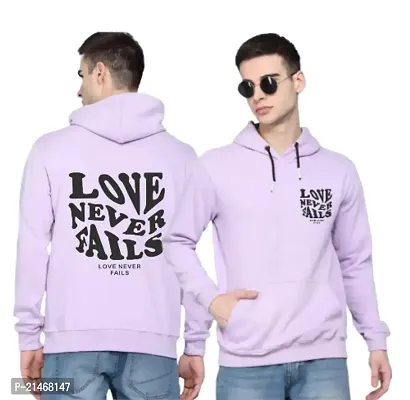 Garg  Associates  Men Full Sleeve Love Never Fail Printed Hooded Sweatshirt (Black)