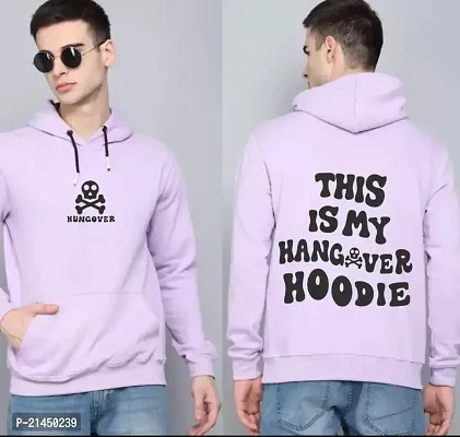 Men Full Sleeve Hangover Printed Hooded Sweatshirt (Purple)