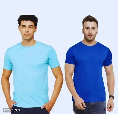 Mens Round Neck Half Sleeve Casual Dry Fit T-Shirts Combo (Pack of 2)