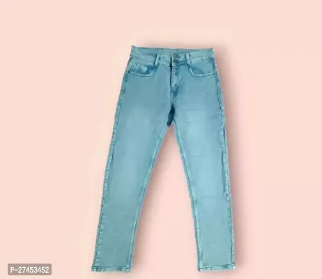 Stylish Blue Denim Faded Slim Fit Jeans For Men