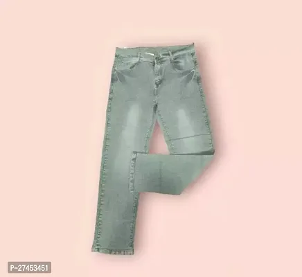 Stylish Grey Denim Faded Slim Fit Jeans For Men