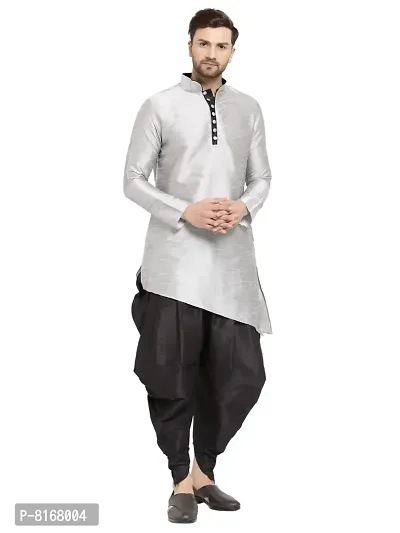 Sydney Heights Men Dupion Silk Kurta and Patiala Dhoti Set