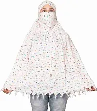 Scarf Cum Mask For Women Full Face And Hand Covered Ready To Wear Stitched Dupatta Anti Polution And Sun Rays Protction Smart Scarf With Tiny Prints-thumb2