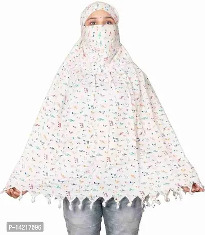 Scarf Cum Mask For Women Full Face And Hand Covered Ready To Wear Stitched Dupatta Anti Polution And Sun Rays Protction Smart Scarf With Tiny Prints-thumb3