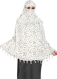 Scarf Cum Mask For Women Full Face And Hand Covered Ready To Wear Stitched Dupatta Anti Polution And Sun Rays Protction Smart Scarf With Tiny Prints-thumb2