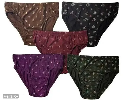 Stylish Cotton Printed Brief for Women, Pack of 5