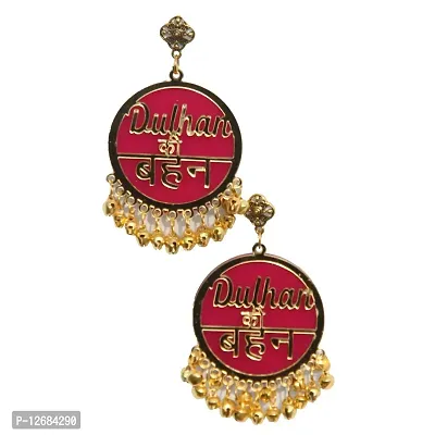 RN Collection Acrylic Dulhan Ki Bhan Earrings For Women  Girls. (Pink  Gold)