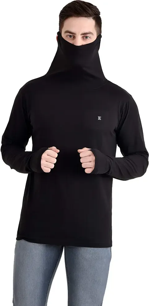 The Bonte Men's Pure Regular Fit Full Sleeve T-Shirt with Mask -