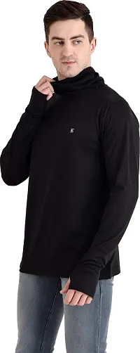The Bonte Men's Pure Cotton Regular Fit Full Sleeve T-Shirt with Mask - Black-thumb2