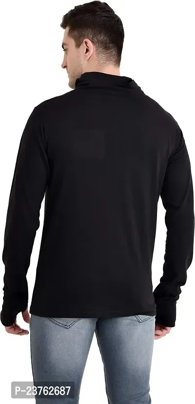 The Bonte Men's Pure Cotton Regular Fit Full Sleeve T-Shirt with Mask - Black-thumb4