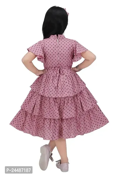IFSA Garments Rayon Casual Comfortable Knee Length Frock Dress for Girls Kids-thumb2