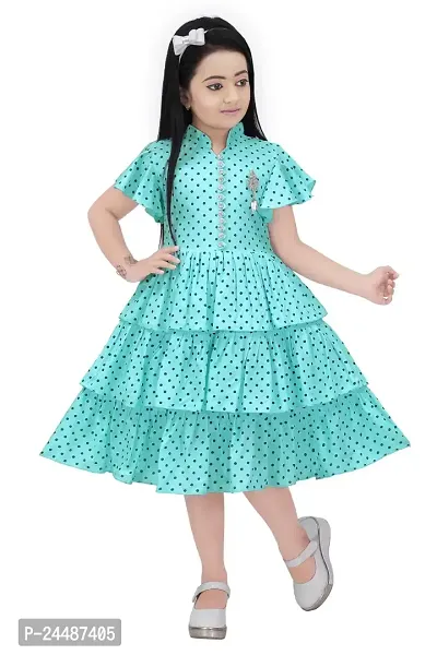 IFSA Garments Rayon Casual Comfortable Knee Length Frock Dress for Girls Kids