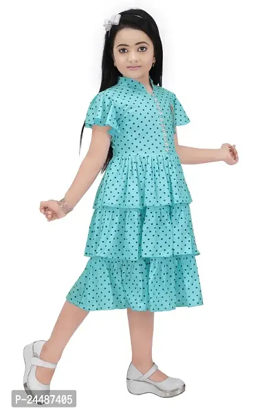 IFSA Garments Rayon Casual Comfortable Knee Length Frock Dress for Girls Kids-thumb4