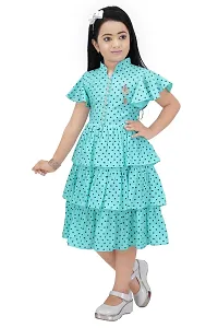 IFSA Garments Rayon Casual Comfortable Knee Length Frock Dress for Girls Kids-thumb2