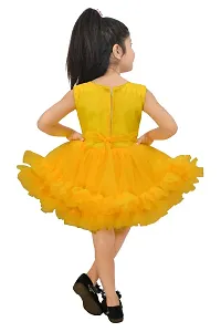 IFSA Garments Net Casual Comfortable Knee Length Frock Dress for Girls Kids-thumb2