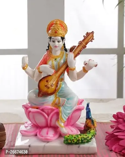 Stylish Multicoloured Marble Saraswati Ji