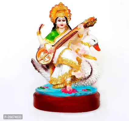 Stylish Multicoloured Marble Saraswati Ji-thumb0