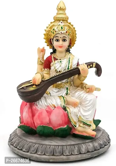 Stylish Multicoloured Marble Saraswati Ji