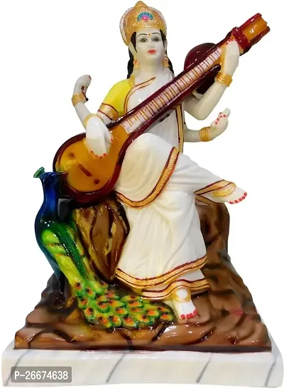 Stylish Multicoloured Marble Saraswati Ji