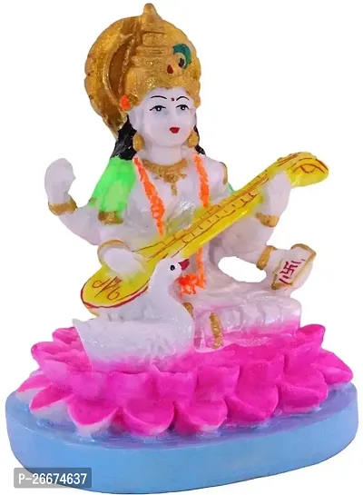 Stylish Multicoloured Marble Saraswati Ji