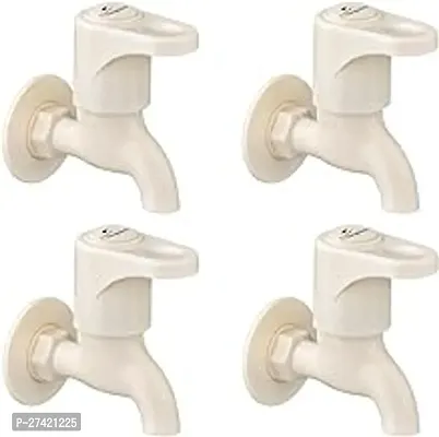 Cliquin Aura Series Au-3002 P4 Ivory Ptmt Bib Cock - Pack Of 4, With Wall Flange For Easy Mounting