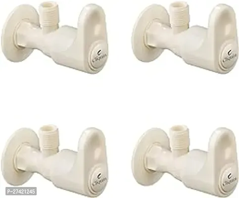 Cliquin Aura Series Au-3001 P4 Ptmt Angle Valve - Wall Flange For Easy Mounting, Ivory Color Pack Of 4