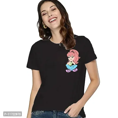 Women Regular Small Doll Tshirt (XL, Black)