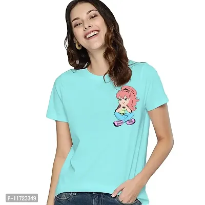 Women Regular Small Doll Tshirt (s, Aqua)-thumb0