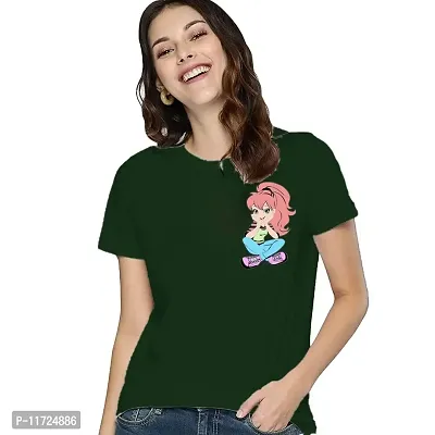 Women Regular Small Doll Tshirt (l, Green)