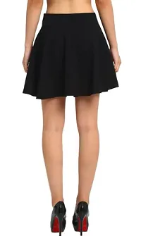 eddlees Western Stylish Black Flared Mini Skirt-thumb1