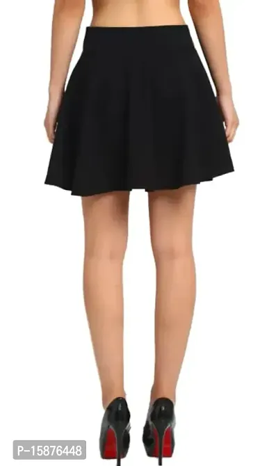 eddlees Western Stylish Black Flared Mini Skirt-thumb2