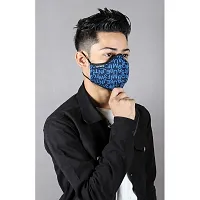 Oromask O2 Designer Washable  Reusable Cloth Face Mask - Dual Wearing Mode On Ear  Neck Gaiter - Filtration up to 95% - Ultra rugged  Durable- Organic Blue-thumb1