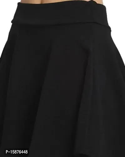 eddlees Western Stylish Black Flared Mini Skirt-thumb3