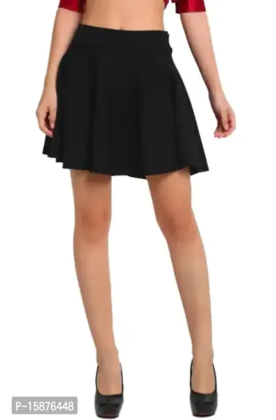 eddlees Western Stylish Black Flared Mini Skirt-thumb0