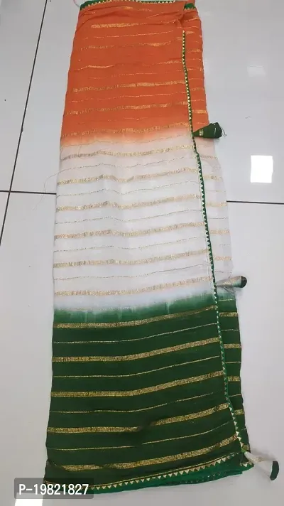 Tiranga Chanderi Cotton Zari Work Lace Border Saree with Blouse Piece-thumb3