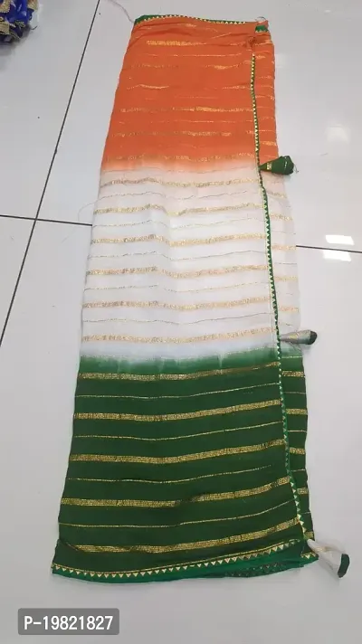 Tiranga Chanderi Cotton Zari Work Lace Border Saree with Blouse Piece-thumb2