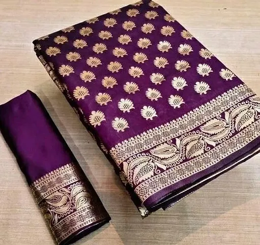 Kanjeevaram Art Silk Jacquard Sarees with Blouse Piece