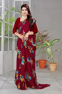 Renial Georgette Floral Printed Saree with Blouse Piece-thumb1