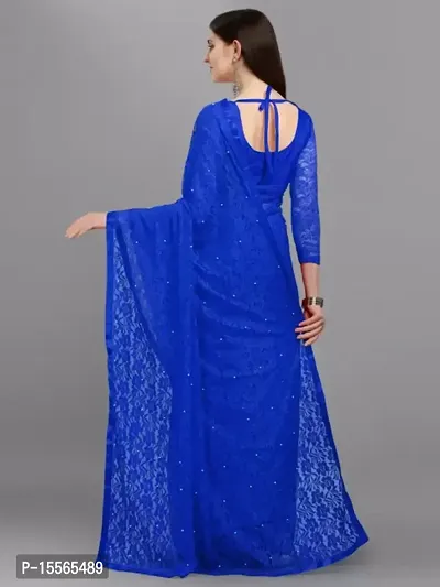 Stylish Fancy Russel Net Embellished Saree With Blouse Piece For Women-thumb2