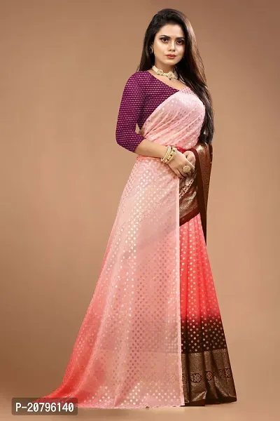 Georgette Ombre Foil Print Saree with Blouse Piece-thumb5