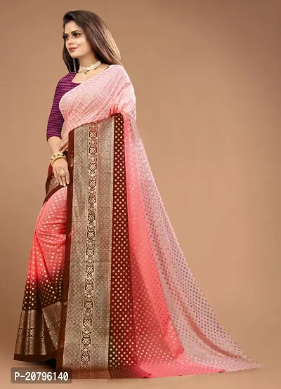 Georgette Ombre Foil Print Saree with Blouse Piece-thumb2