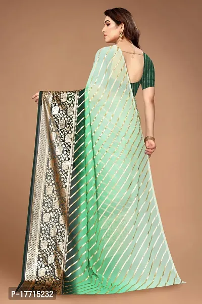 New Georgette Saree With Leriya Foil Print And Broket Blouse Piece-thumb5