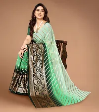New Georgette Saree With Leriya Foil Print And Broket Blouse Piece-thumb1