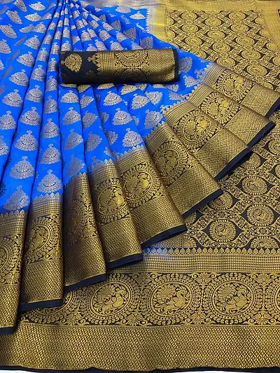 Woven Design Art Silk Sarees with Blouse Piece