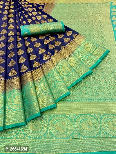 Fancy Silk Blend Saree with Blouse Piece for Women